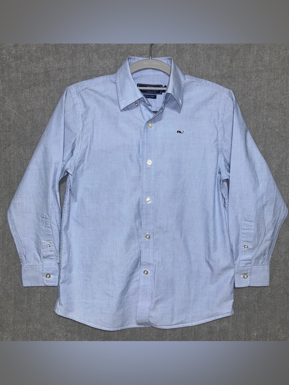 Vineyard Vines Boys Whale Shirt Button Down Small 8 10 Blue Long Sleeve